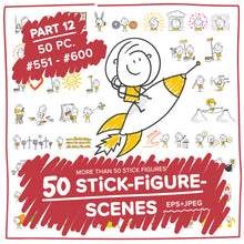 Load image into Gallery viewer, Part 12) 50 Yellow Stick-Figures Bundle #551-#600
