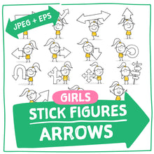Load image into Gallery viewer, Yellow Stick Figures Girls Arrows
