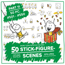 Load image into Gallery viewer, Part 11) 50 Yellow Stick-Figures Bundle #501-#550
