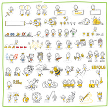 Load image into Gallery viewer, Part 3) 50 Yellow Stick-Figures Bundle #101-#150
